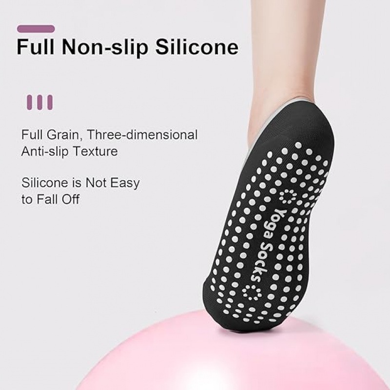 Grip Sock Yoga - 3 Pairs Mixed Color Yoga Socks