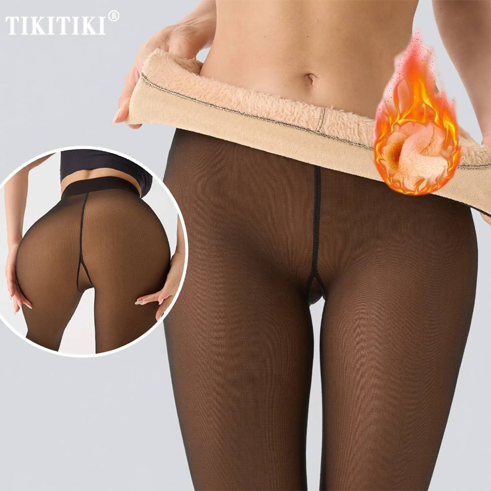 Tights Pantyhose Sheer - Thermal Fleece Lined Tights Women One