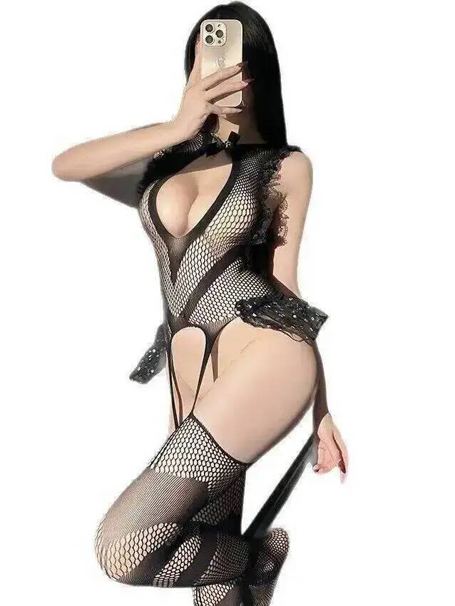 Sexy Lace Trim Fishing Net Bod - مراجعة Fishnet Stocking Women وسعره