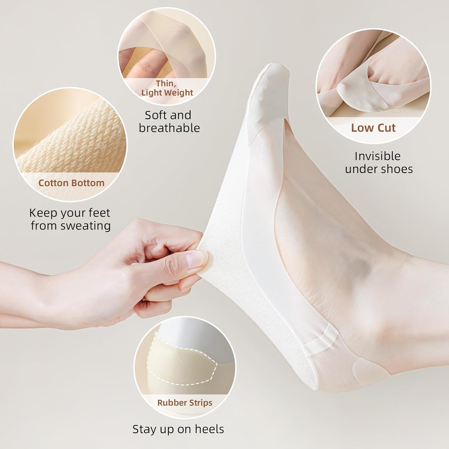Caudblor 6 Pack Thin No Show S - مراجعة Invisibility Sock Loafer وسعره