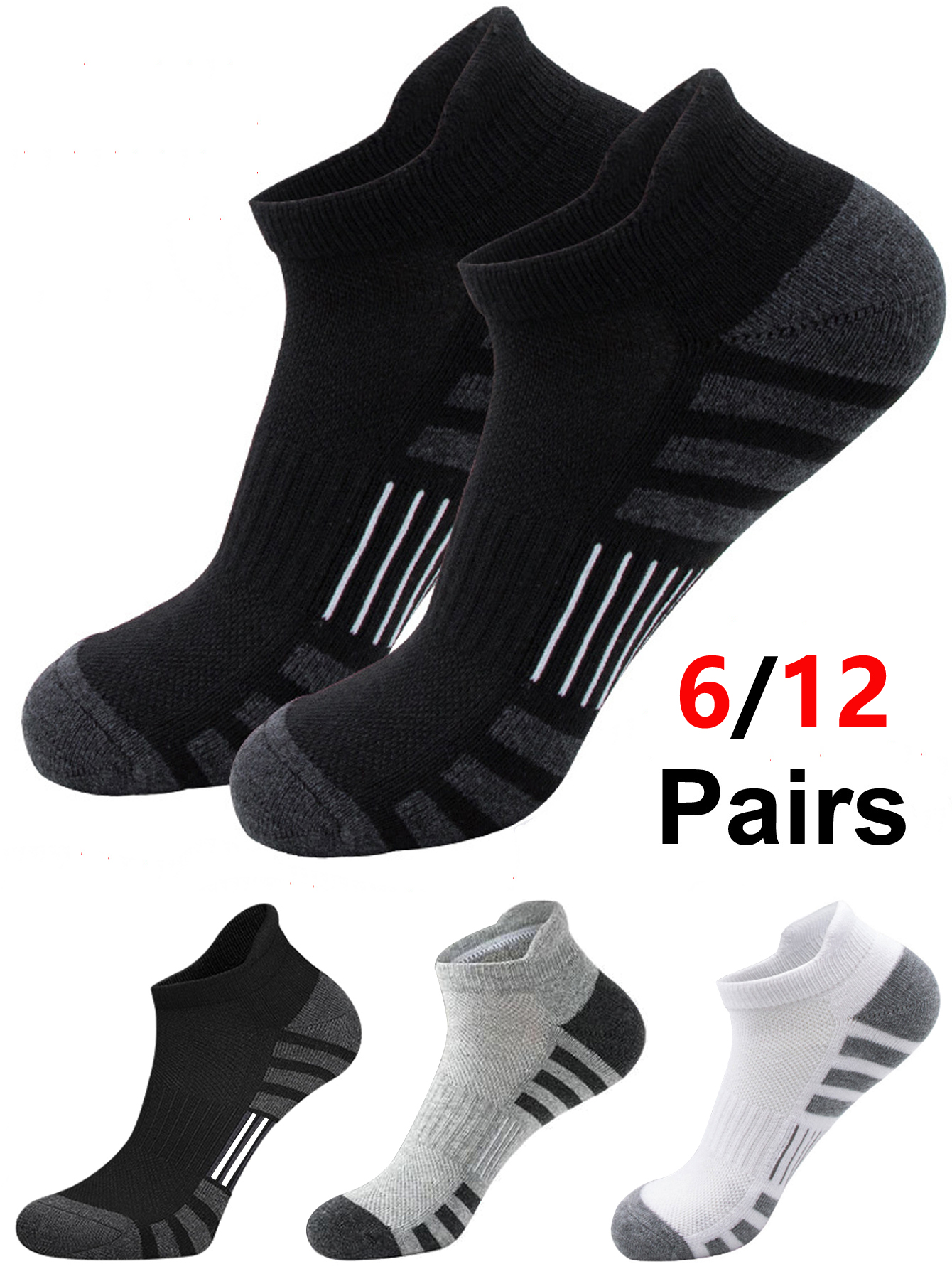 6/24 Pairs Cushioned Breathabl - مراجعة Athletic Sock Cushion وسعره