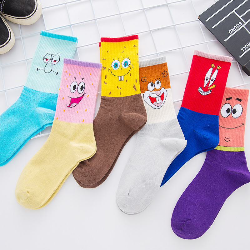 SpongeBob Squidward Cartoon Co - مراجعة Knee High Sock Women وسعره