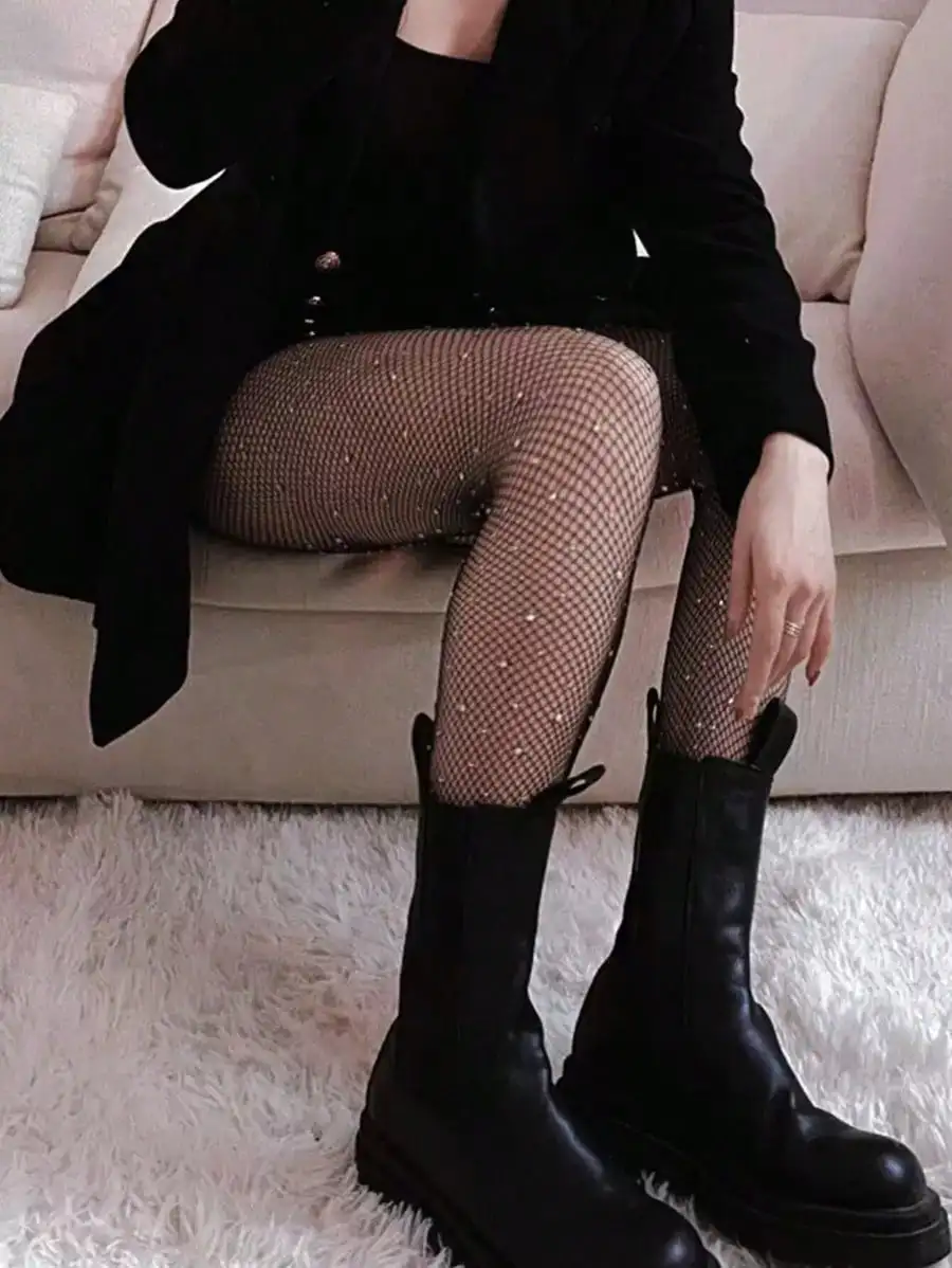 Women's Sheer Rhinestone Fishn - مراجعة Tights Pantyhose Sheer وسعره