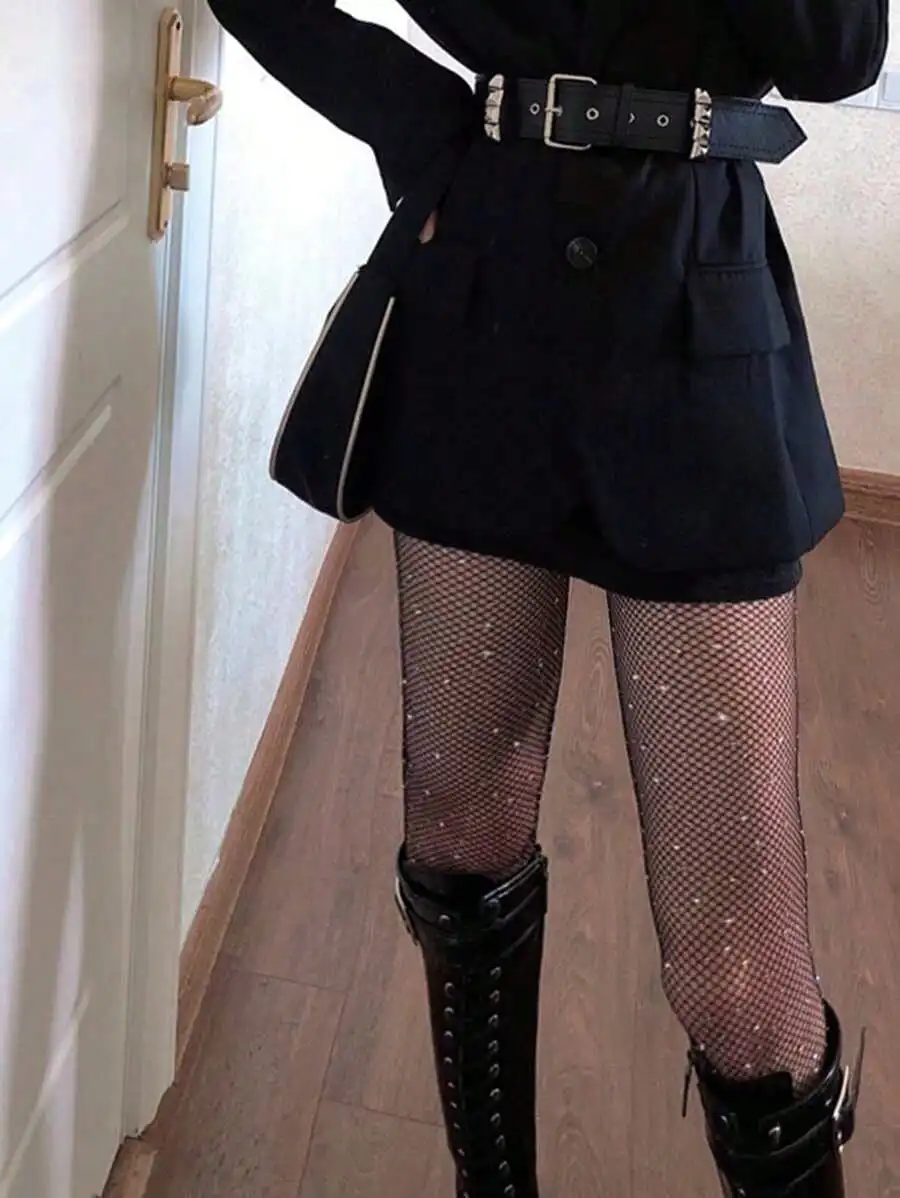 Women's Sheer Rhinestone Fishn - مراجعة Tights Pantyhose Sheer وسعره