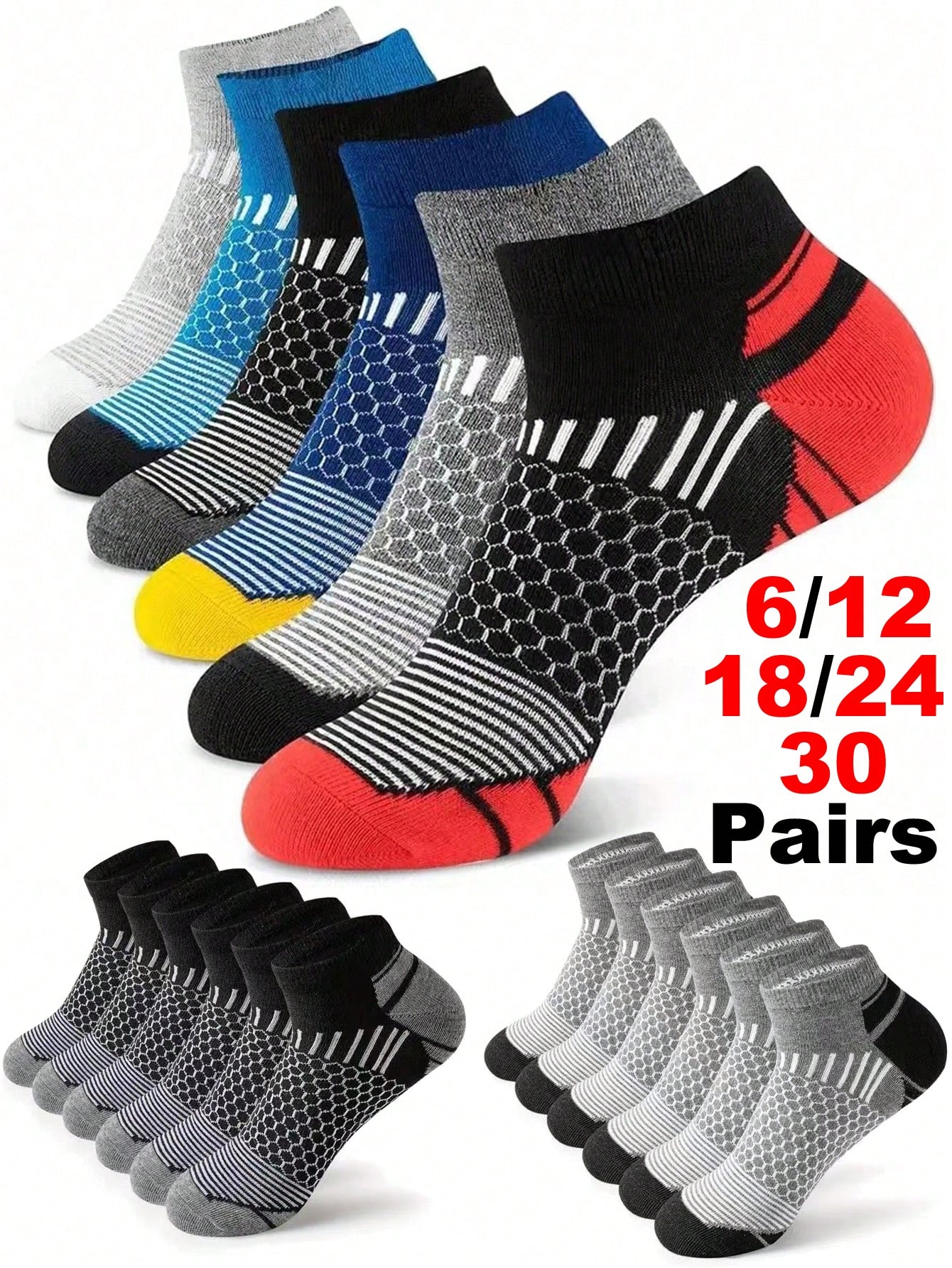 12Pairs Men's Ankle Athletic S - مراجعة Ankle Sock Low Cut وسعره