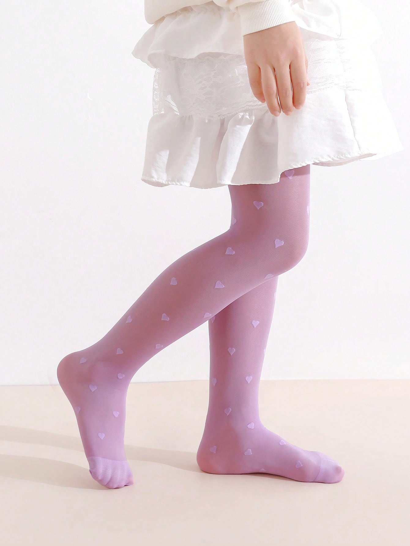 3Pcs Girls Heart Print Tights  - مراجعة Tights Pantyhose Sheer وسعره