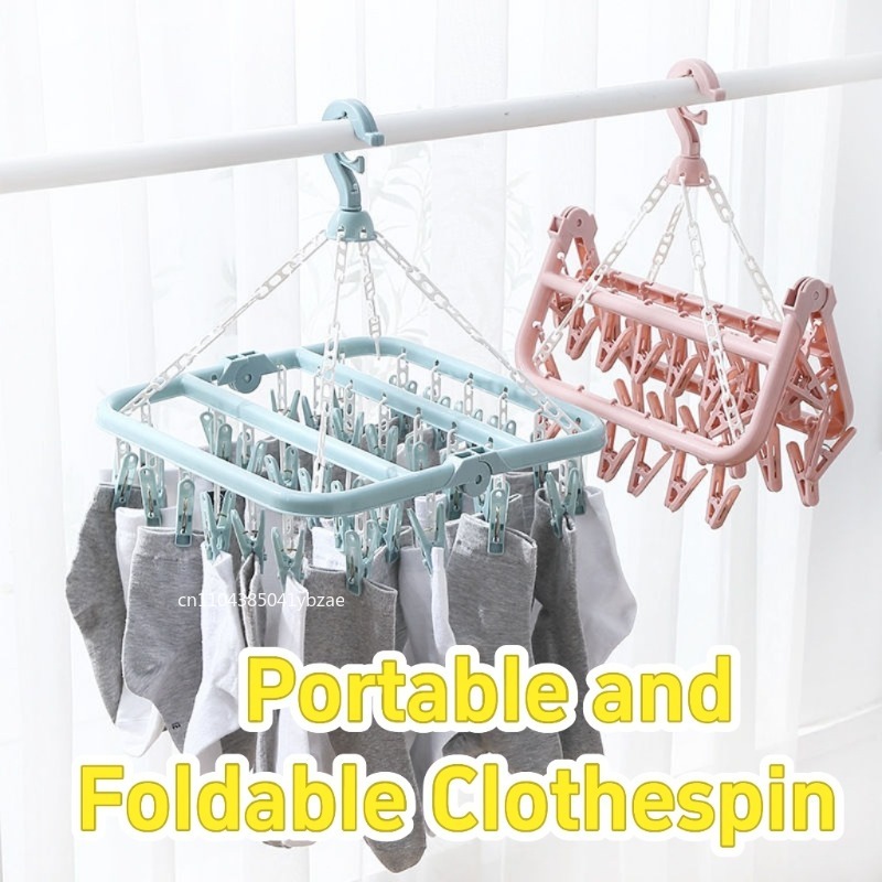 32 Clips Folding Clothes Dryer - مراجعة Sock Organizer Tray وسعره