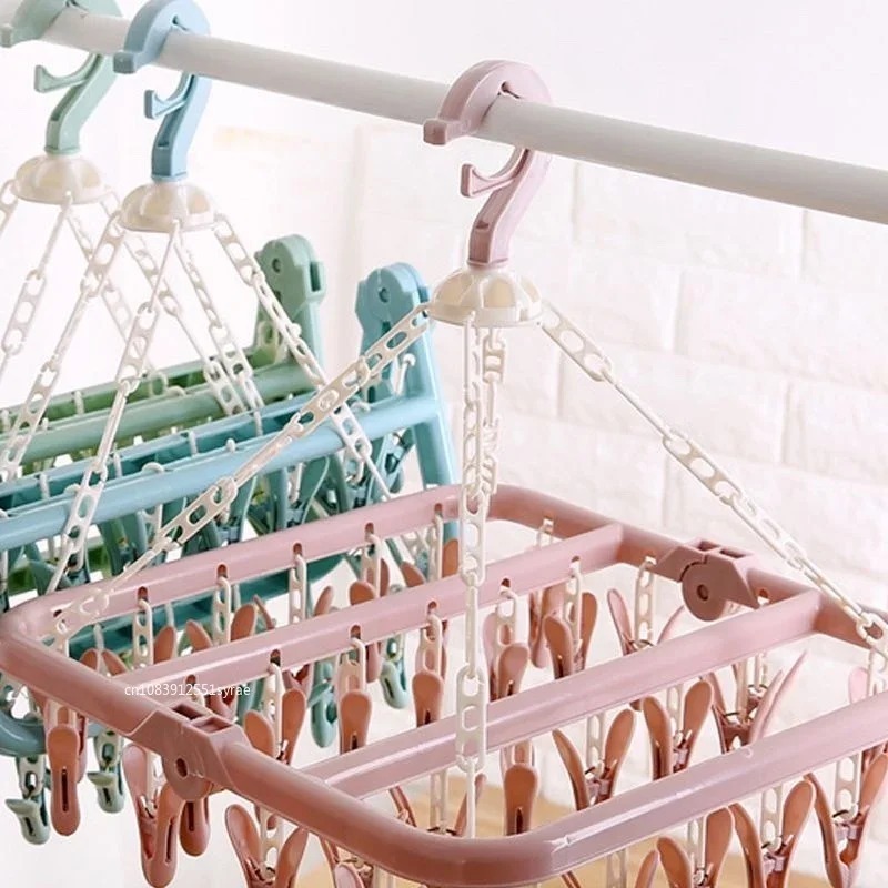 32 Clips Folding Clothes Dryer - مراجعة Sock Organizer Tray وسعره