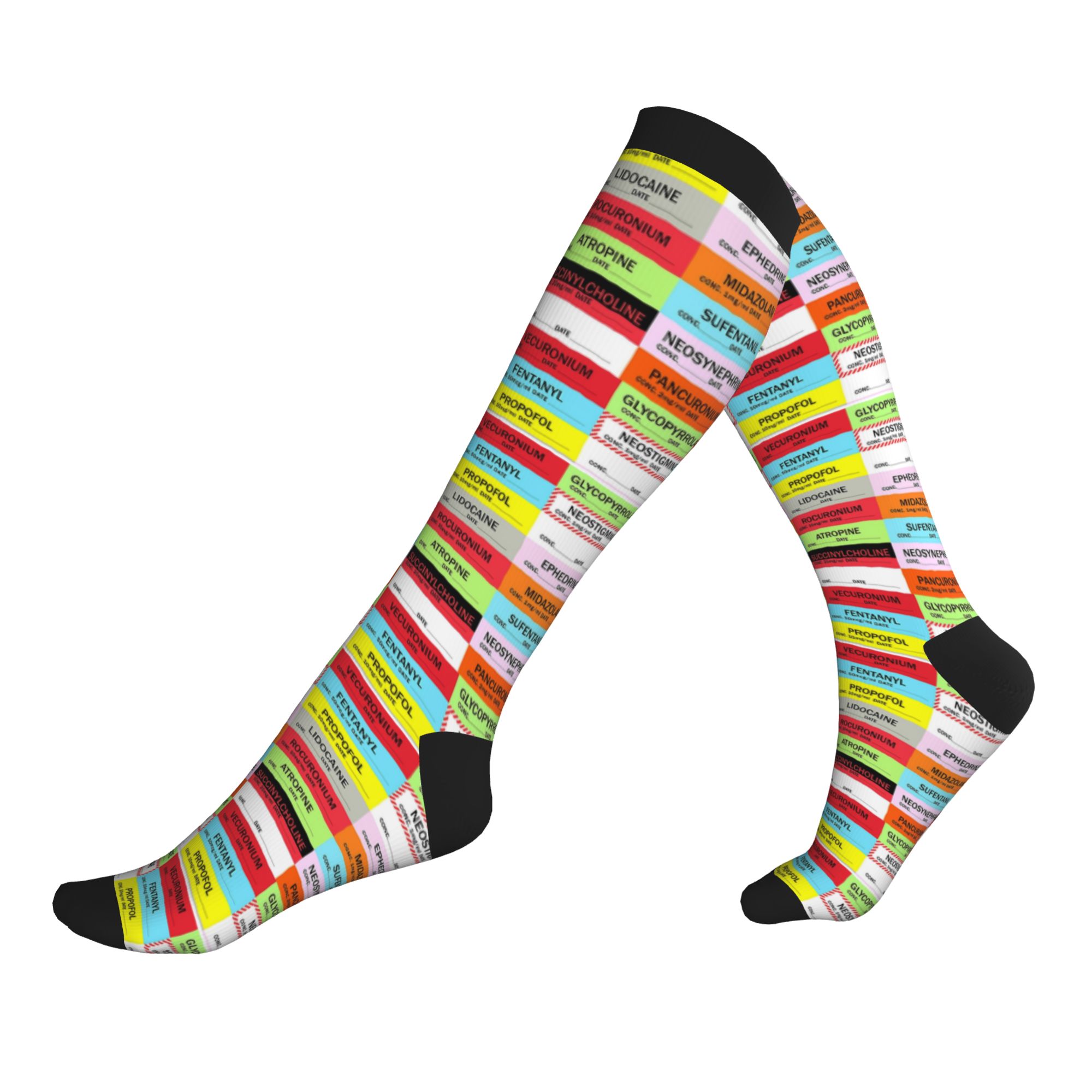 Novelty Printed Anesthesia Med - مراجعة Compression Sock Medical وسعره