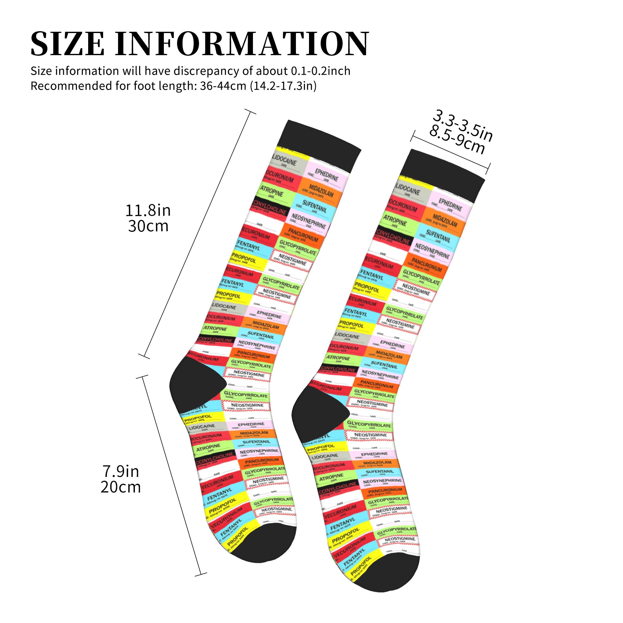 Novelty Printed Anesthesia Med - مراجعة Compression Sock Medical وسعره