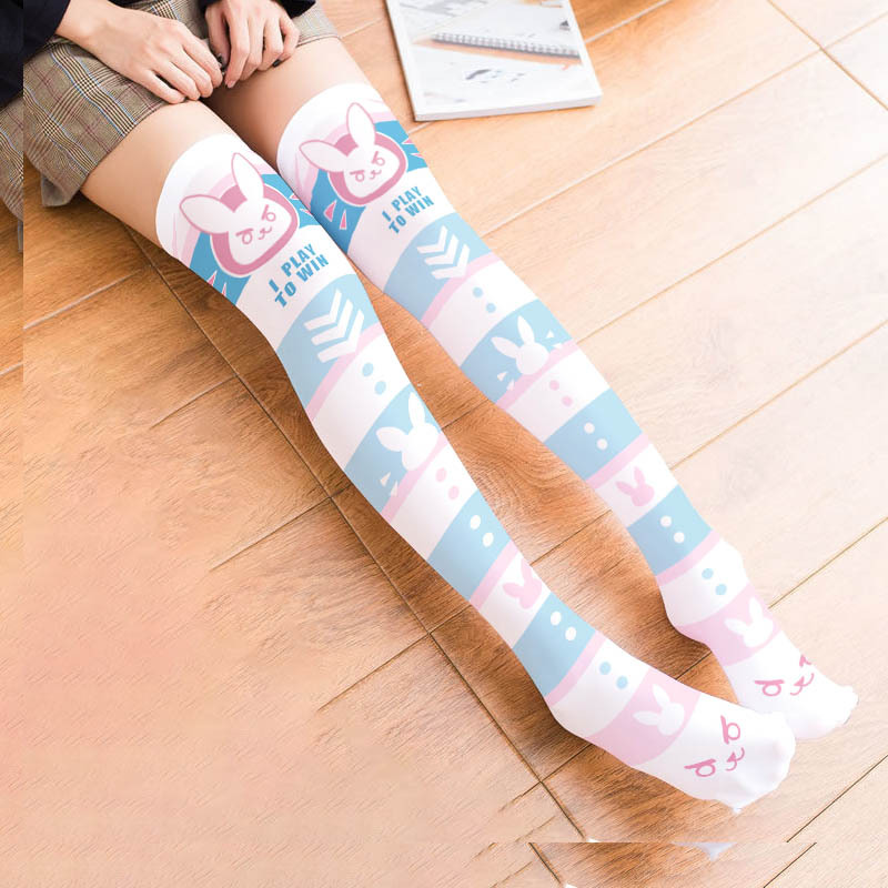Game OW D.Va Cartoon Printed K - مراجعة Silk Sock Bamboo وسعره