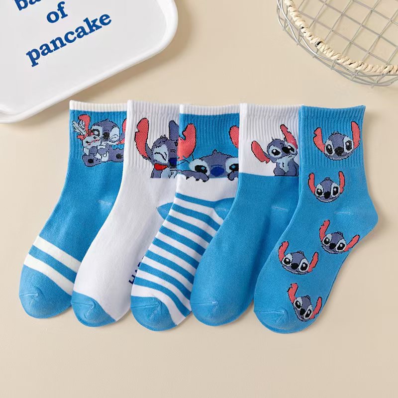 5 Pairs Women Mid Calf Cartoon - مراجعة Knee High Sock Women وسعره