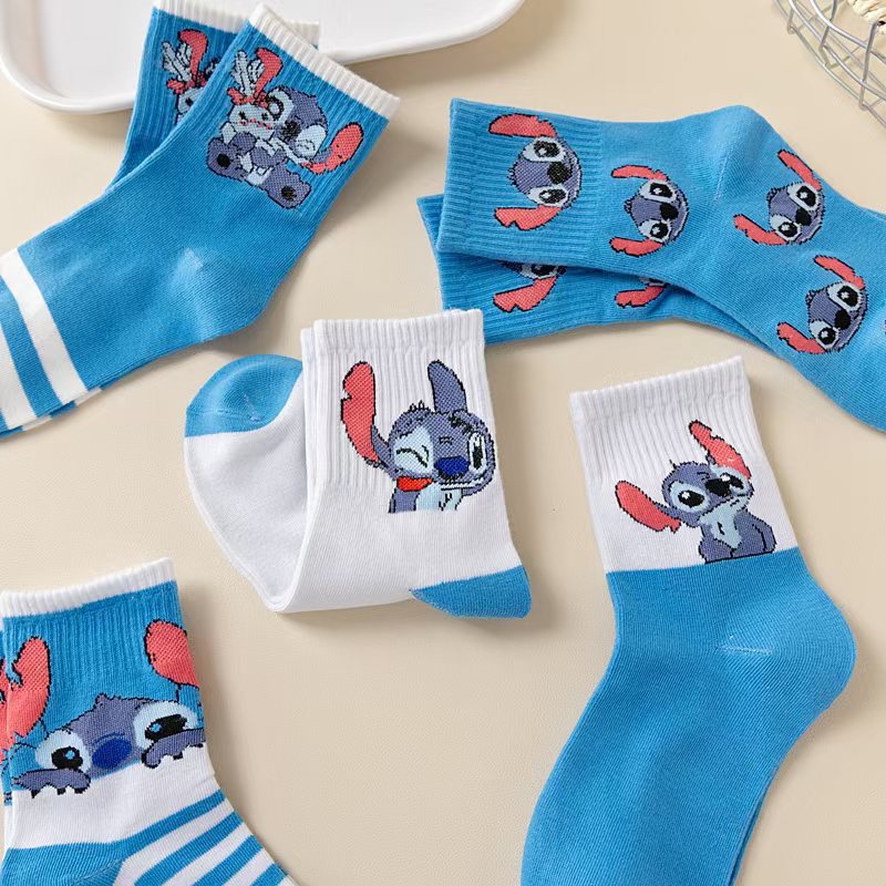 5 Pairs Women Mid Calf Cartoon - مراجعة Knee High Sock Women وسعره