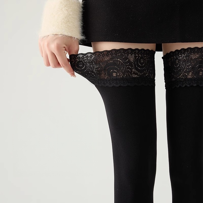 100D Sexy Stockings Retro Lace - مراجعة Thigh High Sock Stay Up وسعره