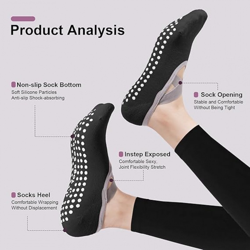 3 Pairs Mixed Color Yoga Socks - مراجعة Grip Sock Yoga وسعره
