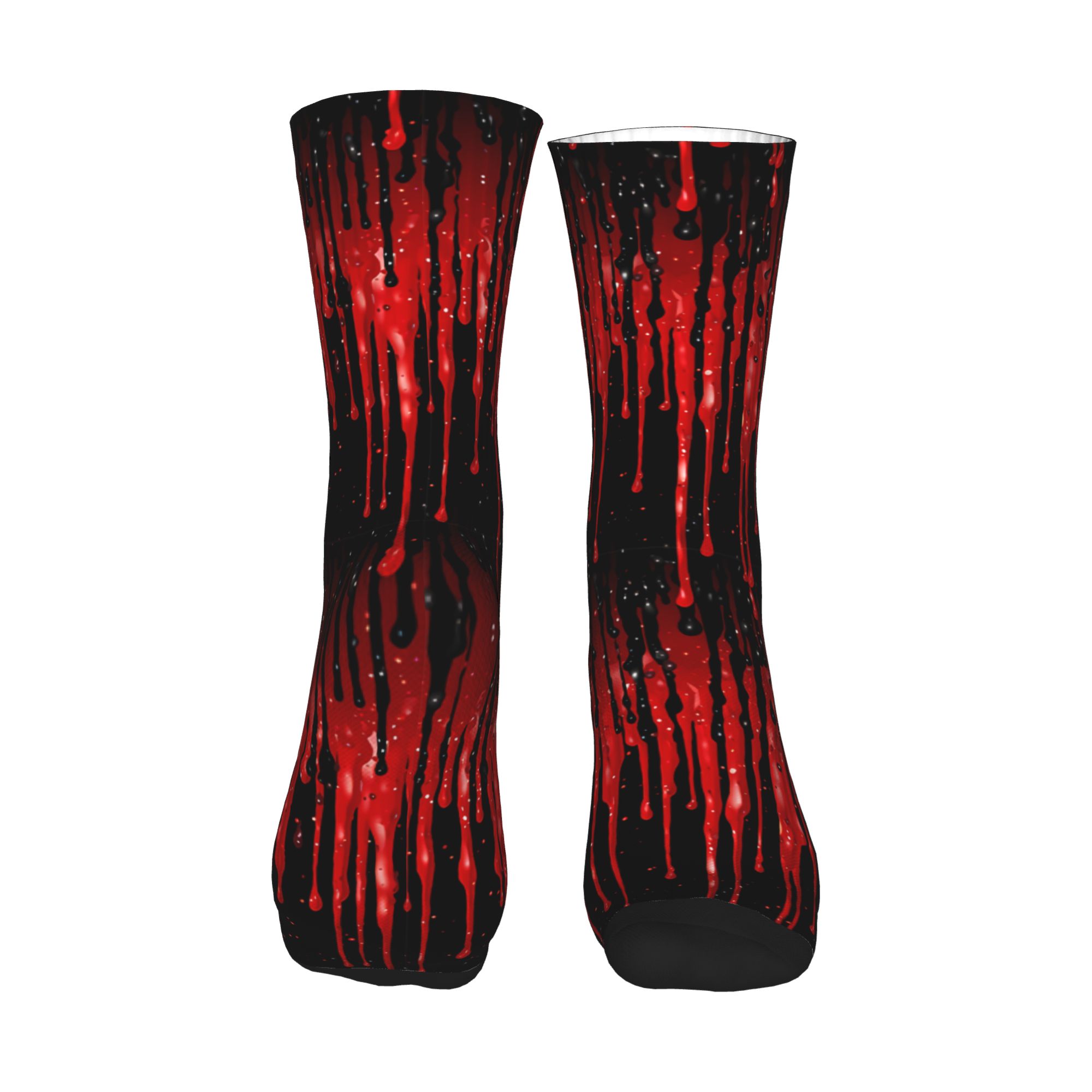 Dripping Red Liquid Pattern  M - مراجعة Dress Sock Men وسعره
