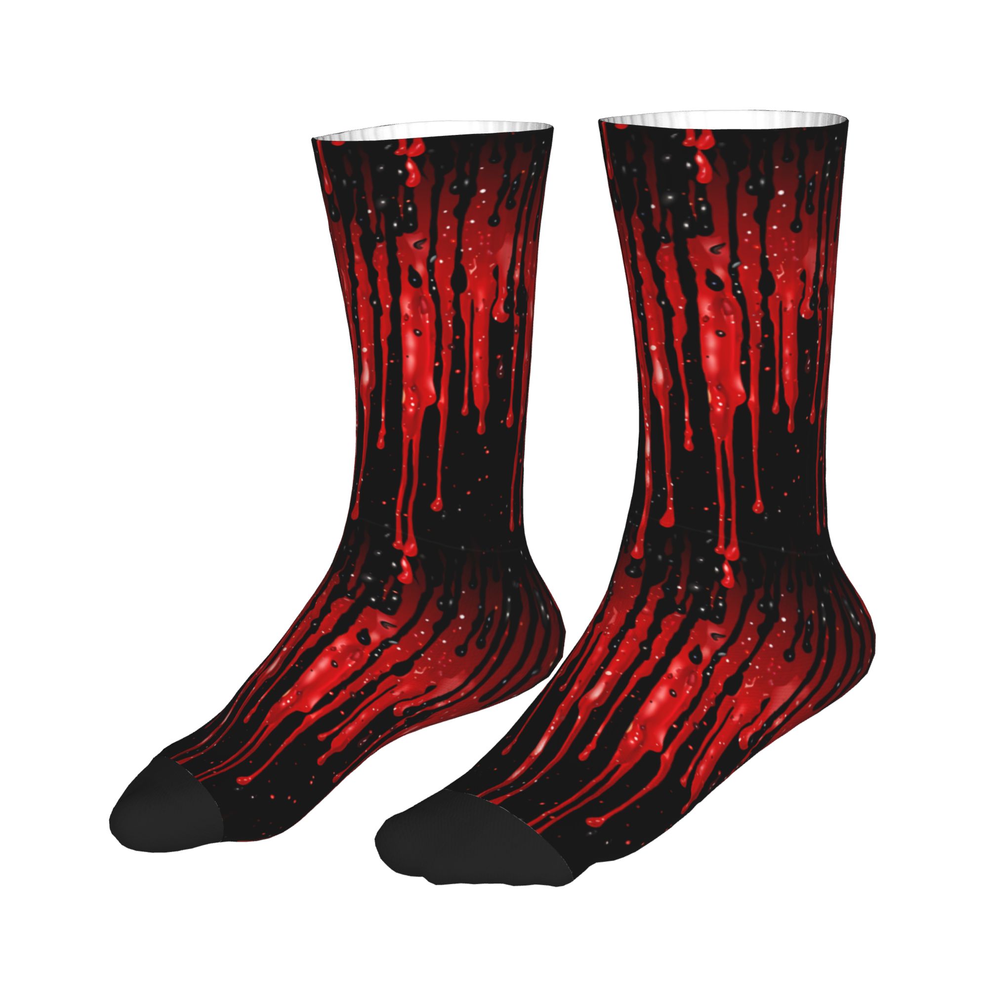 Dripping Red Liquid Pattern  M - مراجعة Dress Sock Men وسعره