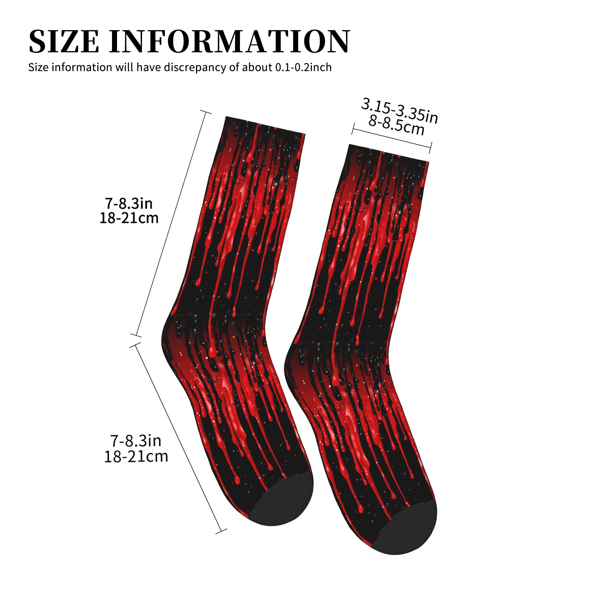 Dripping Red Liquid Pattern  M - مراجعة Dress Sock Men وسعره
