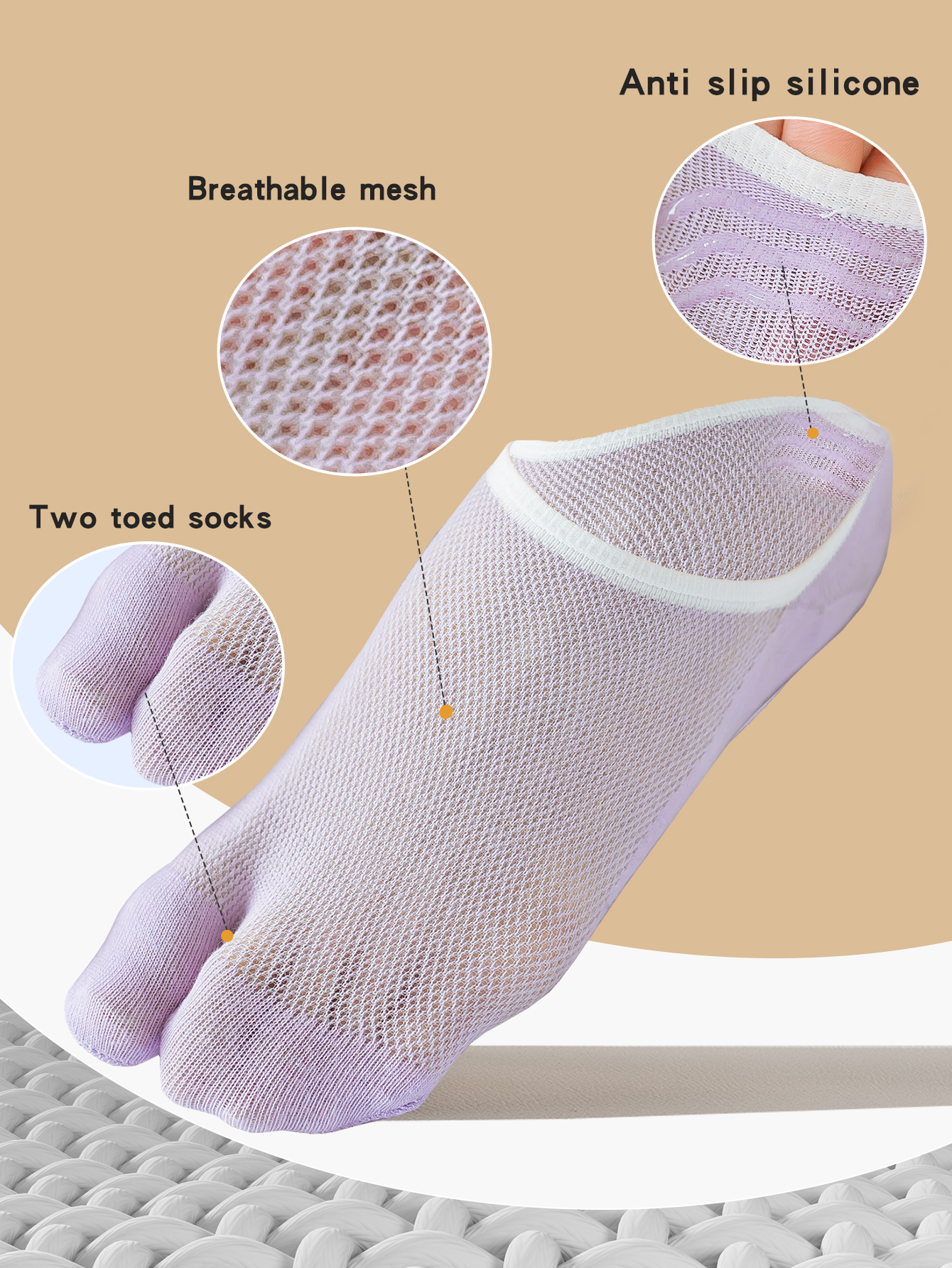 3 Pairs Women's Split-Toe Sock - مراجعة Toe Sock Split وسعره