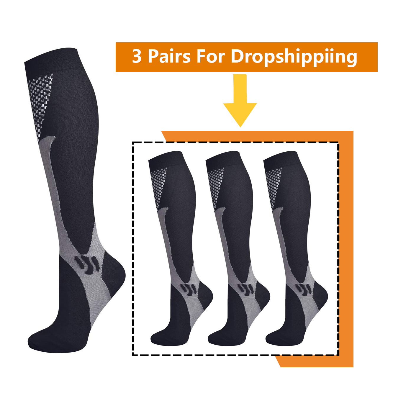 Brothock 3 Pairs For Dropshipp - مراجعة Compression Sock Medical وسعره