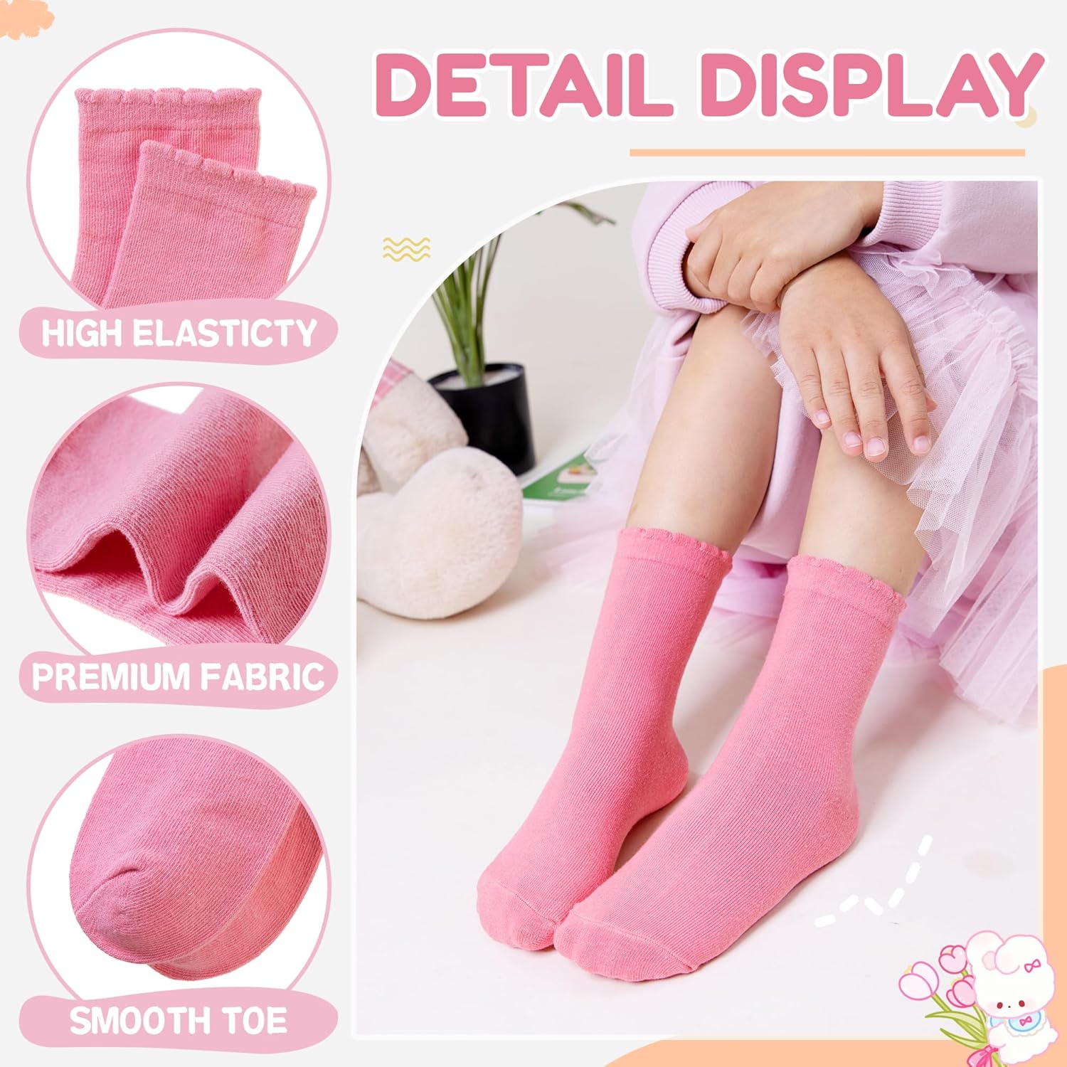 Girls Ruffle Crew Socks Little - مراجعة Silk Sock Bamboo وسعره