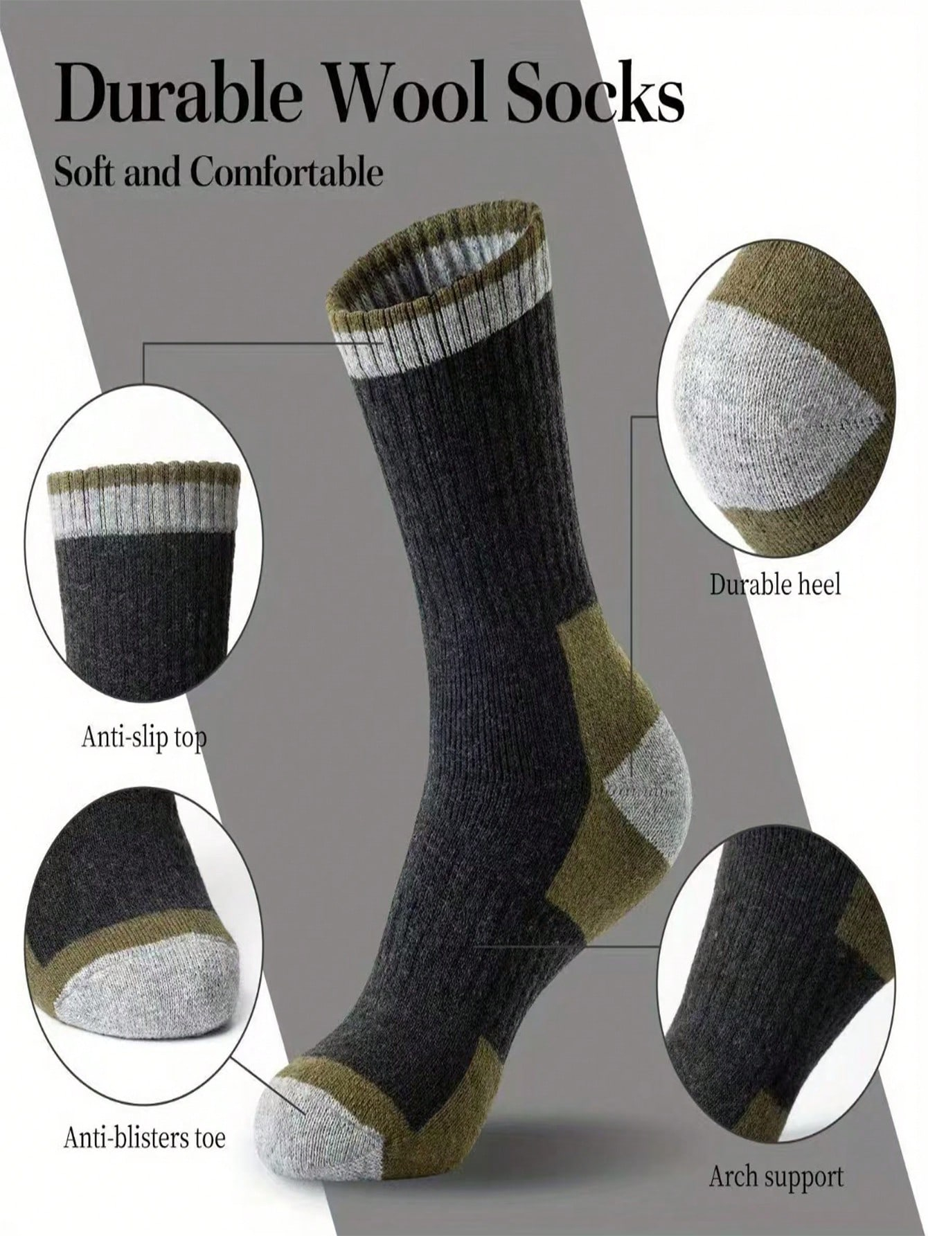 Men’s Thick Crew Socks 5-Pack, - مراجعة Cotton Crew Sock Pack وسعره