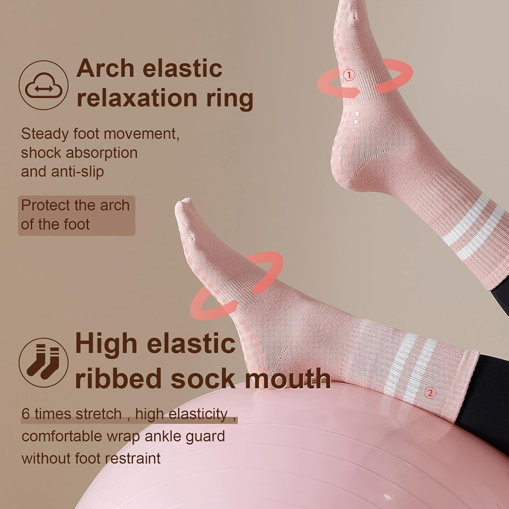 Yoga Pilates Socks with Grips  - مراجعة No Show Sock Women وسعره