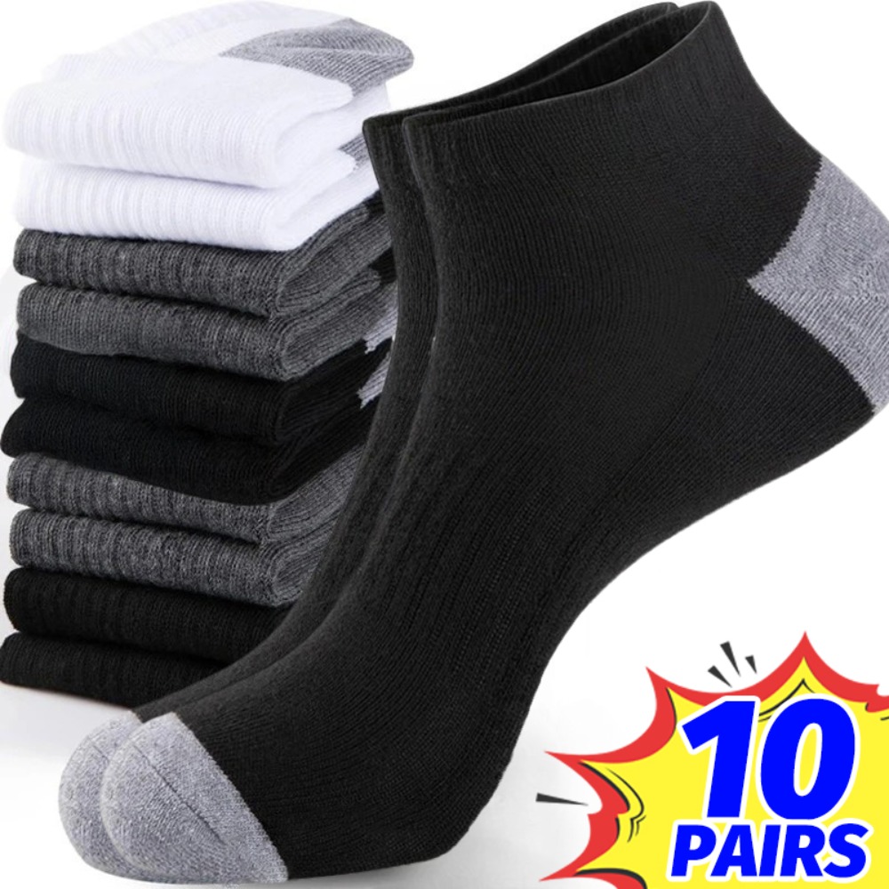 1-10Pairs Breathable Mens Summ - مراجعة Ankle Sock Low Cut وسعره