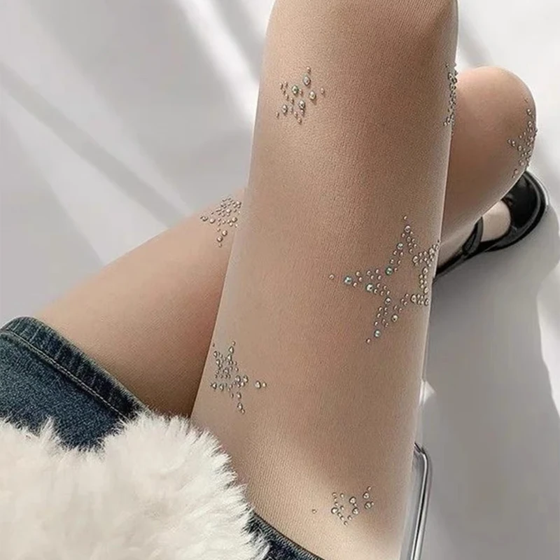Y2k Star Diamond Rhinestone Fi - مراجعة Fishnet Stocking Women وسعره