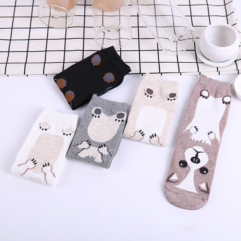 5 Pairs/pack Funny Cartoon Dog - مراجعة Cotton Crew Sock Pack وسعره