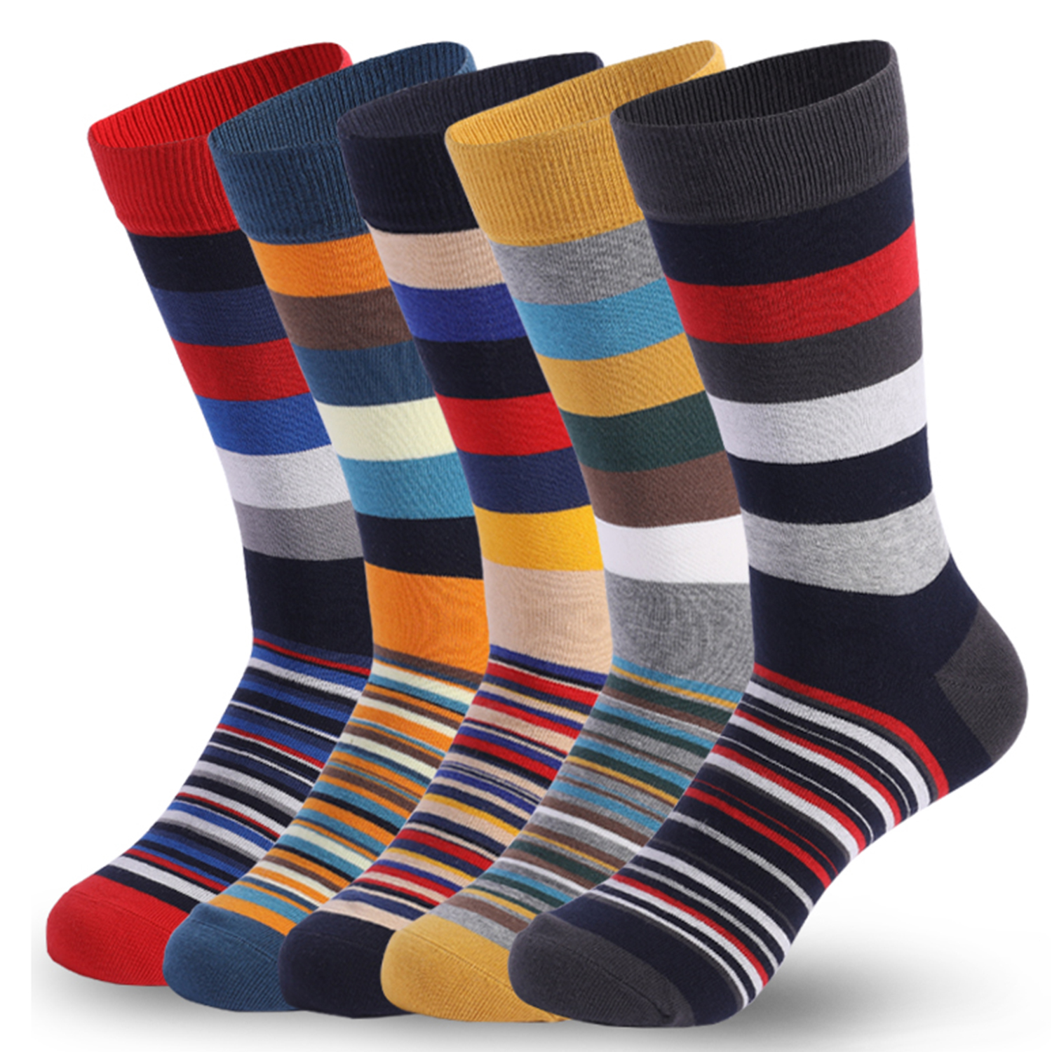 5Pairs Mens Fun Dress Socks, P - مراجعة Cotton Crew Sock Pack وسعره