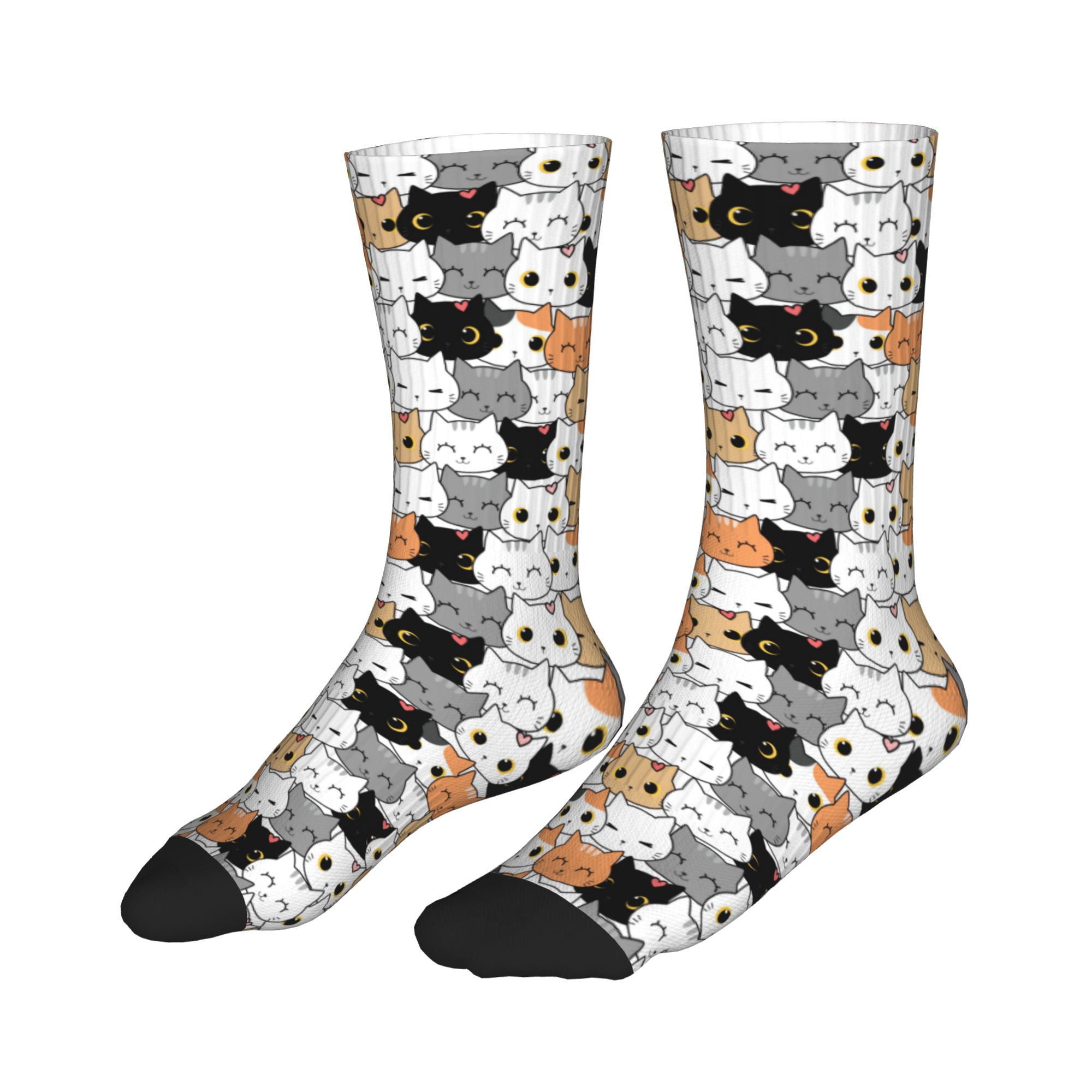 Cute Kitten Cat Doodle Dress S - مراجعة Dress Sock Men وسعره