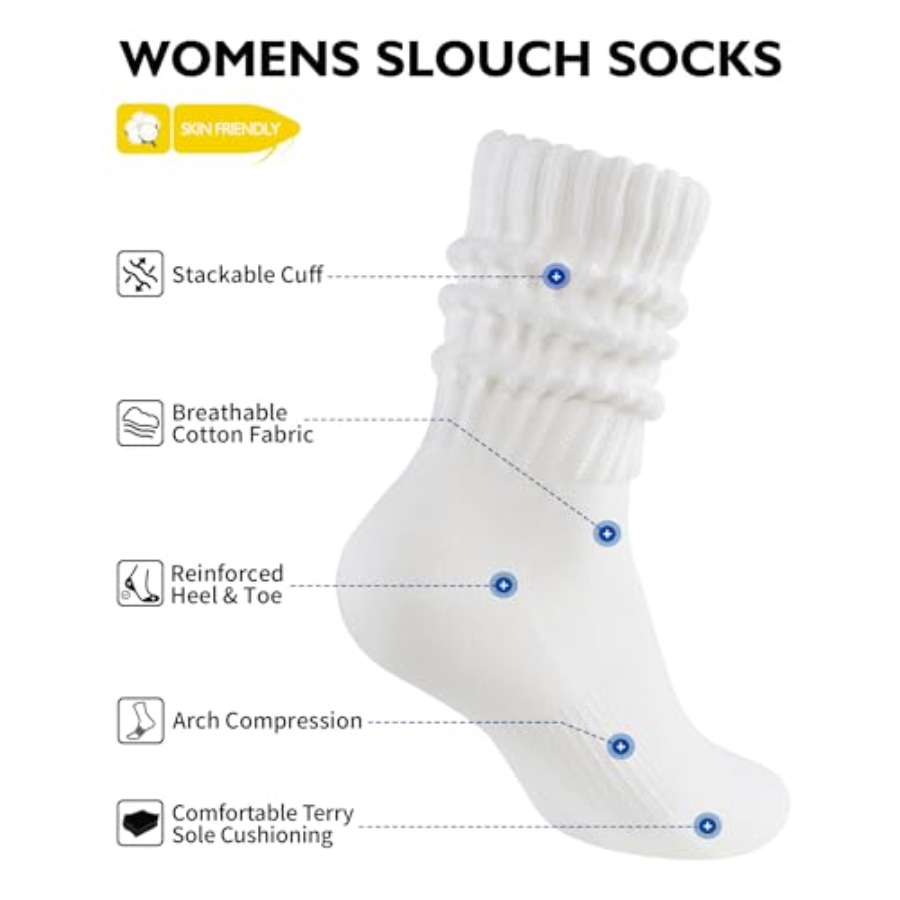 CLOSEMATE Womens Scrunch Crew  - مراجعة Boot Sock Slouchy وسعره