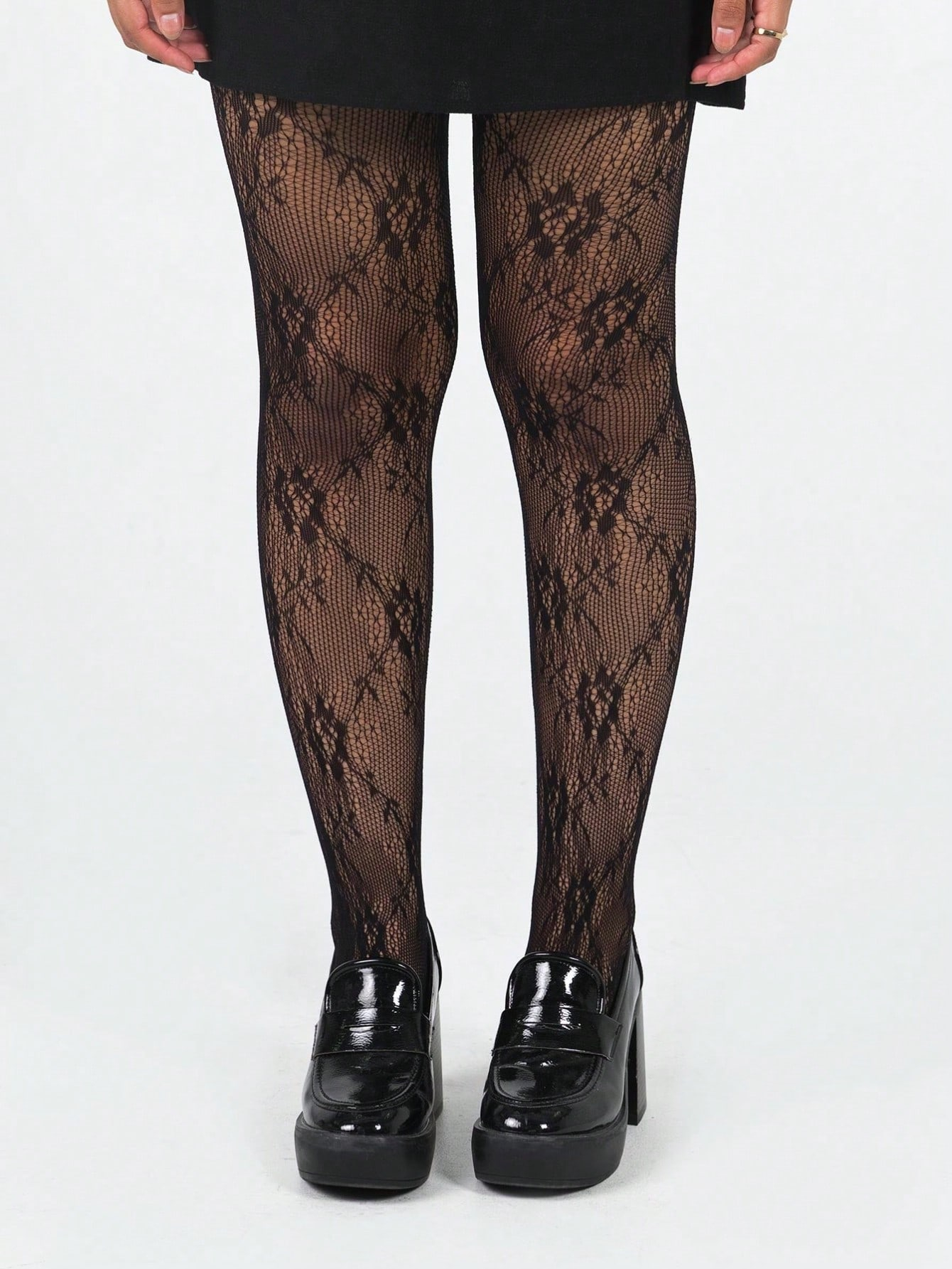 Women's Black Floral Lace Fish - مراجعة Tights Pantyhose Sheer وسعره