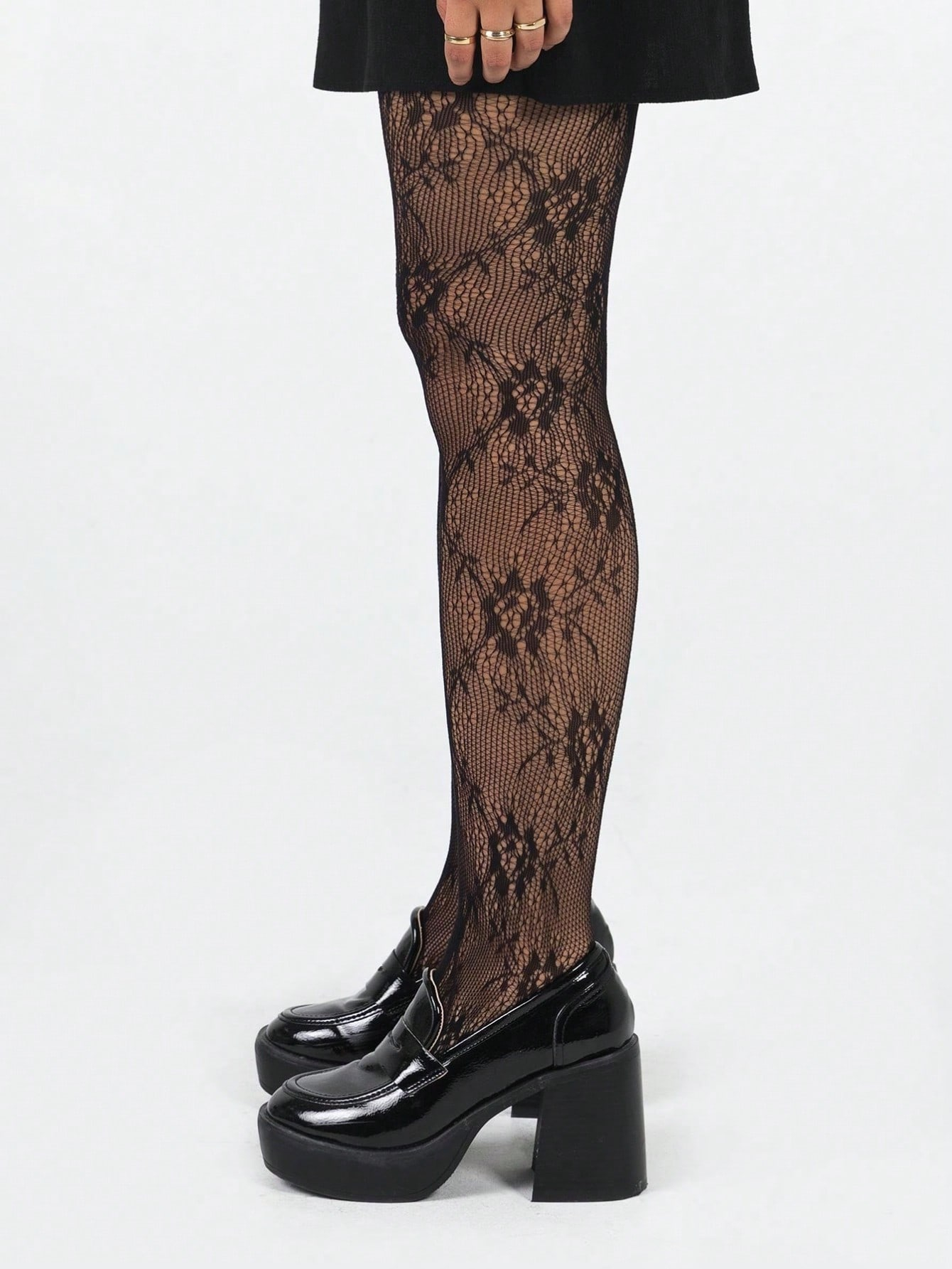 Women's Black Floral Lace Fish - مراجعة Tights Pantyhose Sheer وسعره