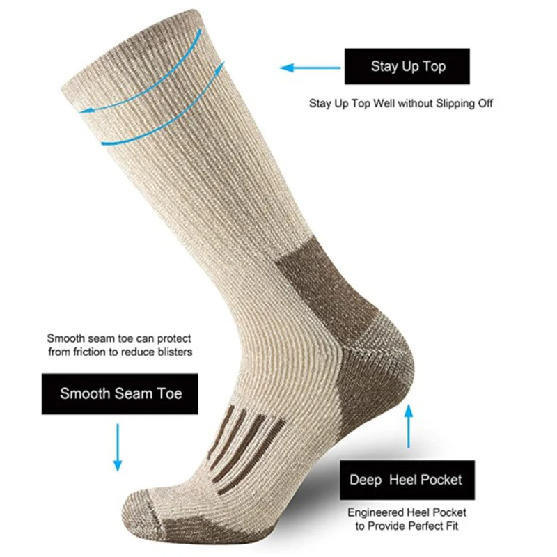 80% Wool Socks Thicken Warm Hi - مراجعة Wool Hiking Sock وسعره