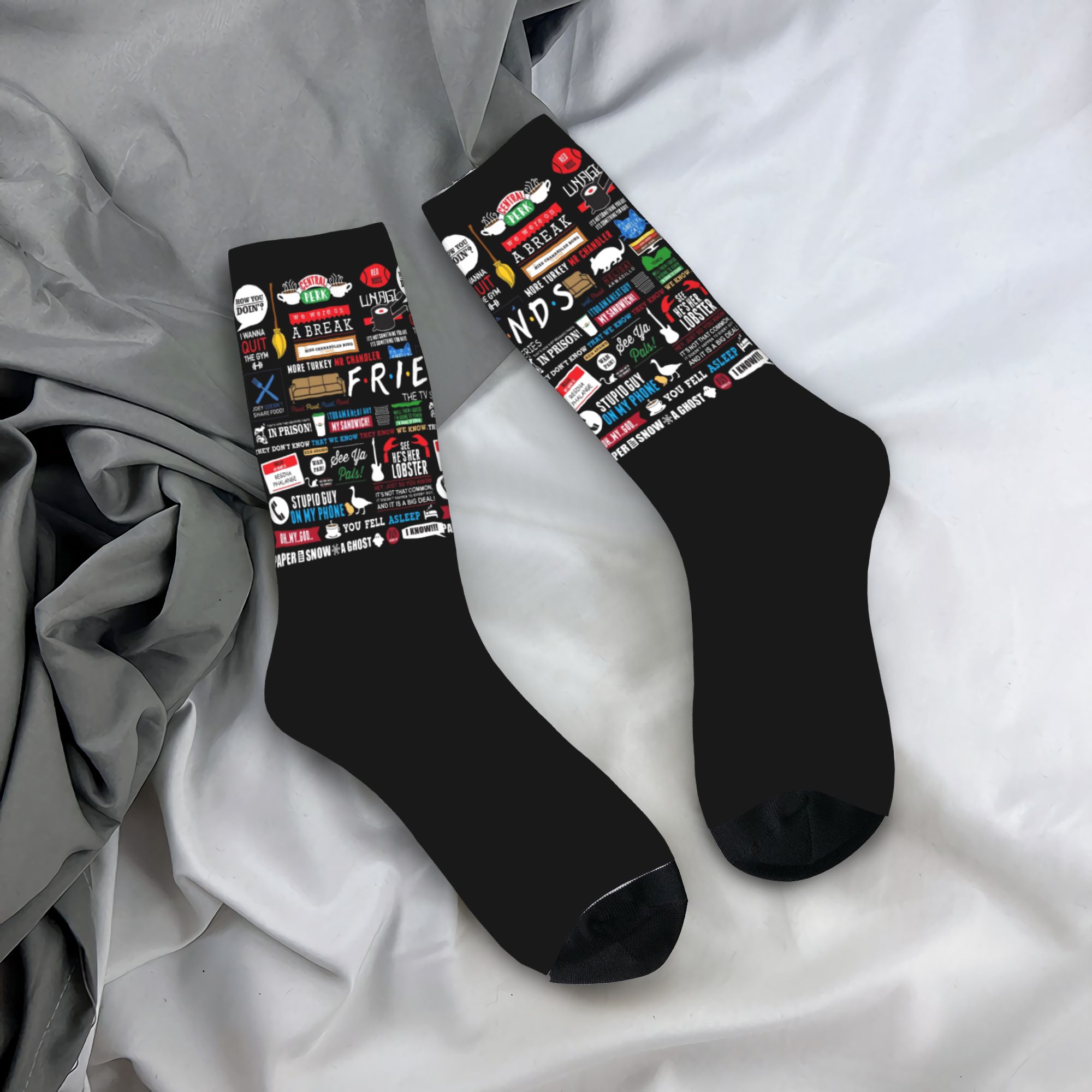 Custom Cute Funny TV Show Frie - مراجعة No Show Sock Women وسعره